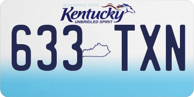 KY license plate 633TXN