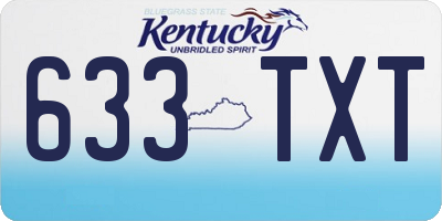 KY license plate 633TXT