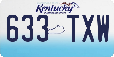 KY license plate 633TXW
