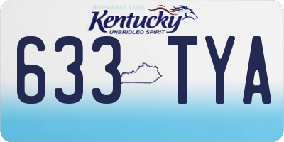 KY license plate 633TYA