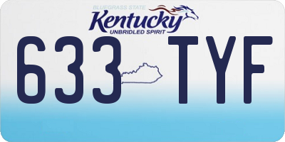 KY license plate 633TYF