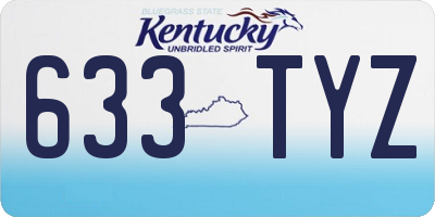 KY license plate 633TYZ