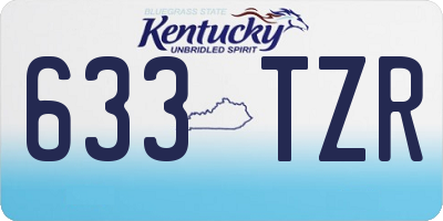 KY license plate 633TZR