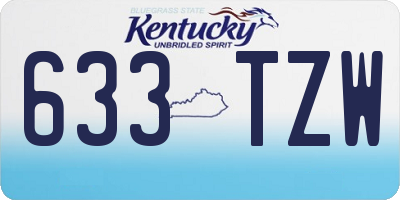 KY license plate 633TZW