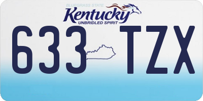 KY license plate 633TZX