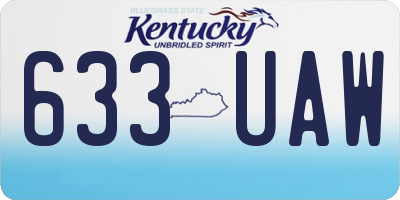 KY license plate 633UAW