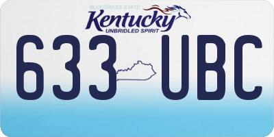 KY license plate 633UBC