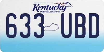 KY license plate 633UBD