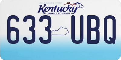 KY license plate 633UBQ