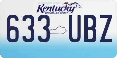 KY license plate 633UBZ