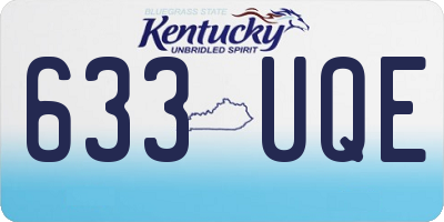 KY license plate 633UQE