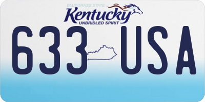 KY license plate 633USA