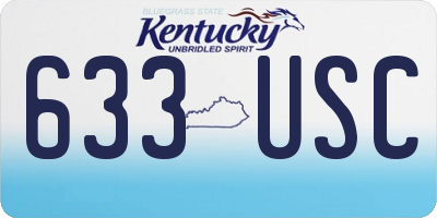 KY license plate 633USC