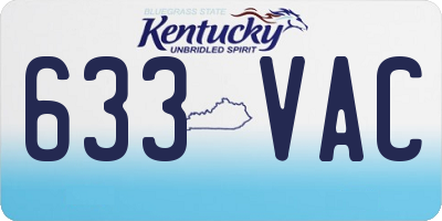 KY license plate 633VAC
