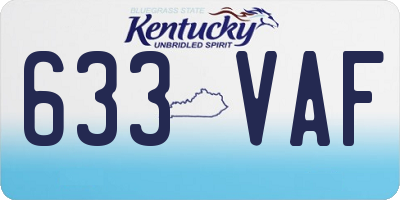 KY license plate 633VAF