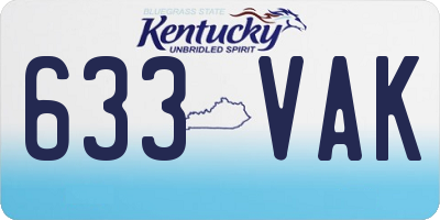 KY license plate 633VAK
