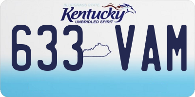 KY license plate 633VAM