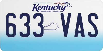 KY license plate 633VAS