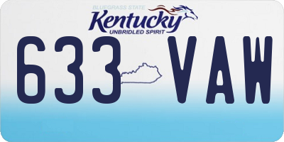KY license plate 633VAW