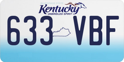 KY license plate 633VBF