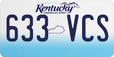 KY license plate 633VCS