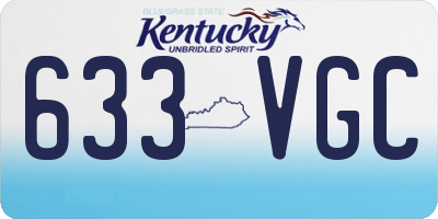 KY license plate 633VGC