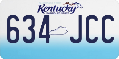 KY license plate 634JCC