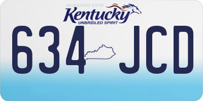 KY license plate 634JCD