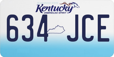 KY license plate 634JCE