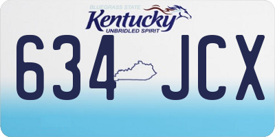KY license plate 634JCX