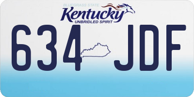 KY license plate 634JDF
