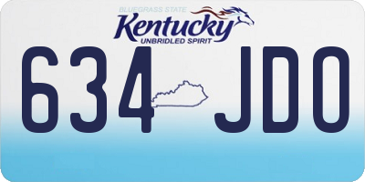 KY license plate 634JDO