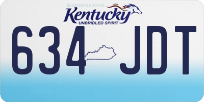 KY license plate 634JDT