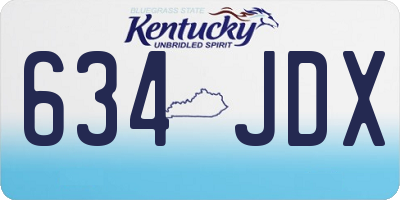 KY license plate 634JDX