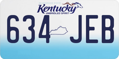 KY license plate 634JEB