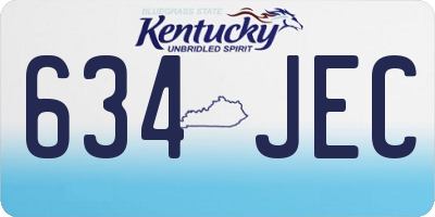 KY license plate 634JEC