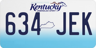 KY license plate 634JEK