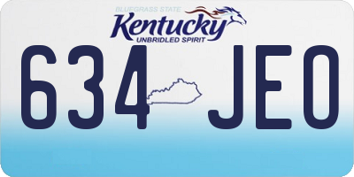 KY license plate 634JEO