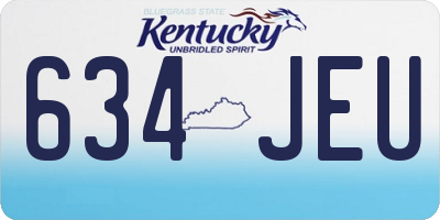 KY license plate 634JEU