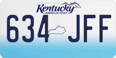 KY license plate 634JFF