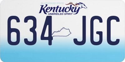 KY license plate 634JGC