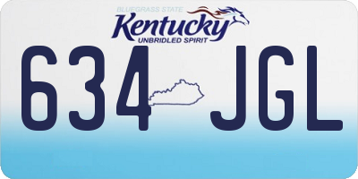 KY license plate 634JGL