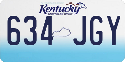 KY license plate 634JGY