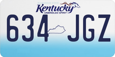 KY license plate 634JGZ
