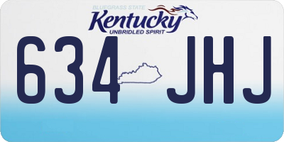KY license plate 634JHJ