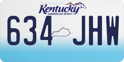 KY license plate 634JHW