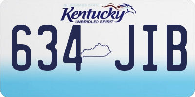 KY license plate 634JIB