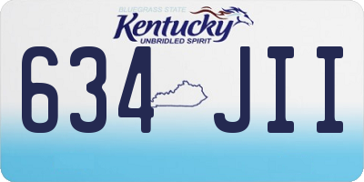 KY license plate 634JII