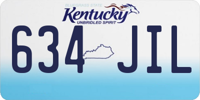 KY license plate 634JIL