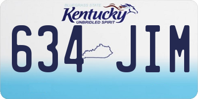 KY license plate 634JIM